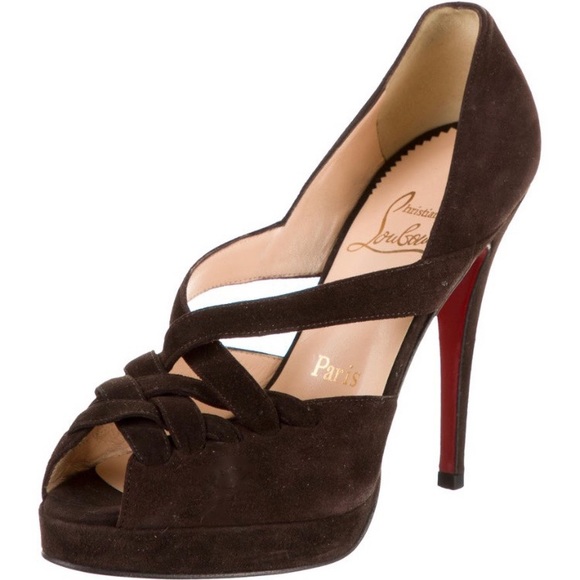 Christian Louboutin | Brown Suede Crossovers - Picture 3 of 8